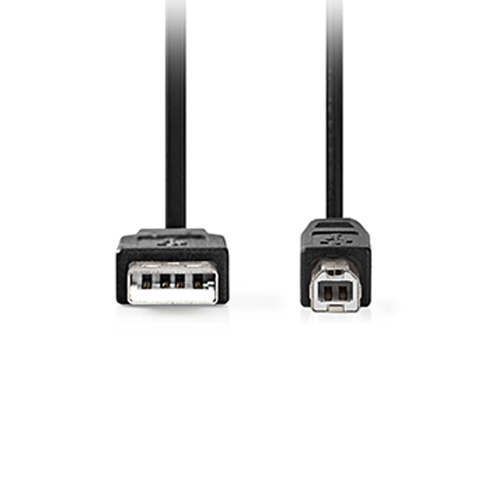 USB 2.0 cable USB-A male - USB-B male 10W 480Mbps, 3.00m black. - NEDIS 233-2460