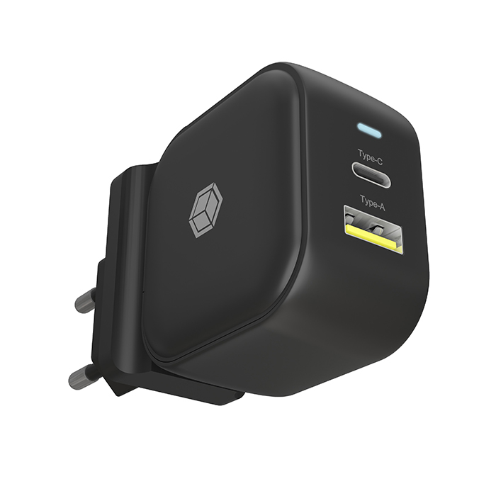 2-port wall charger with USB power delivery. - ICY BOX 146-0283