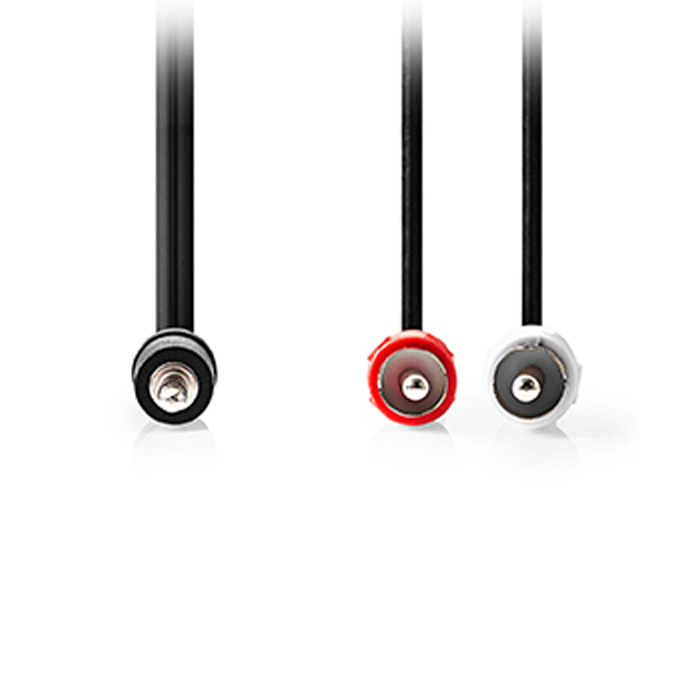 Stereo audio cable 3.5mm male - 2x RCA male, 5.00m black color. - NEDIS 233-2469