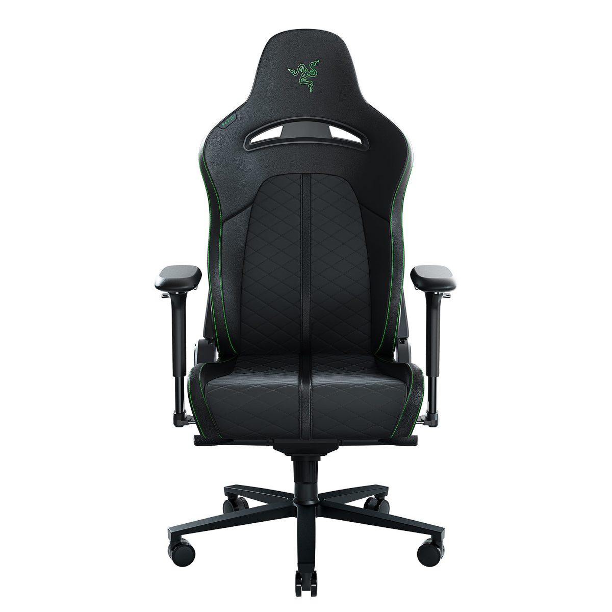 Razer ENKI Gaming Chair Black/Green - Built-in Lumbar Arch Memory Foam PU Leather Adjustable Recline - Razer 1.28.80.02.023