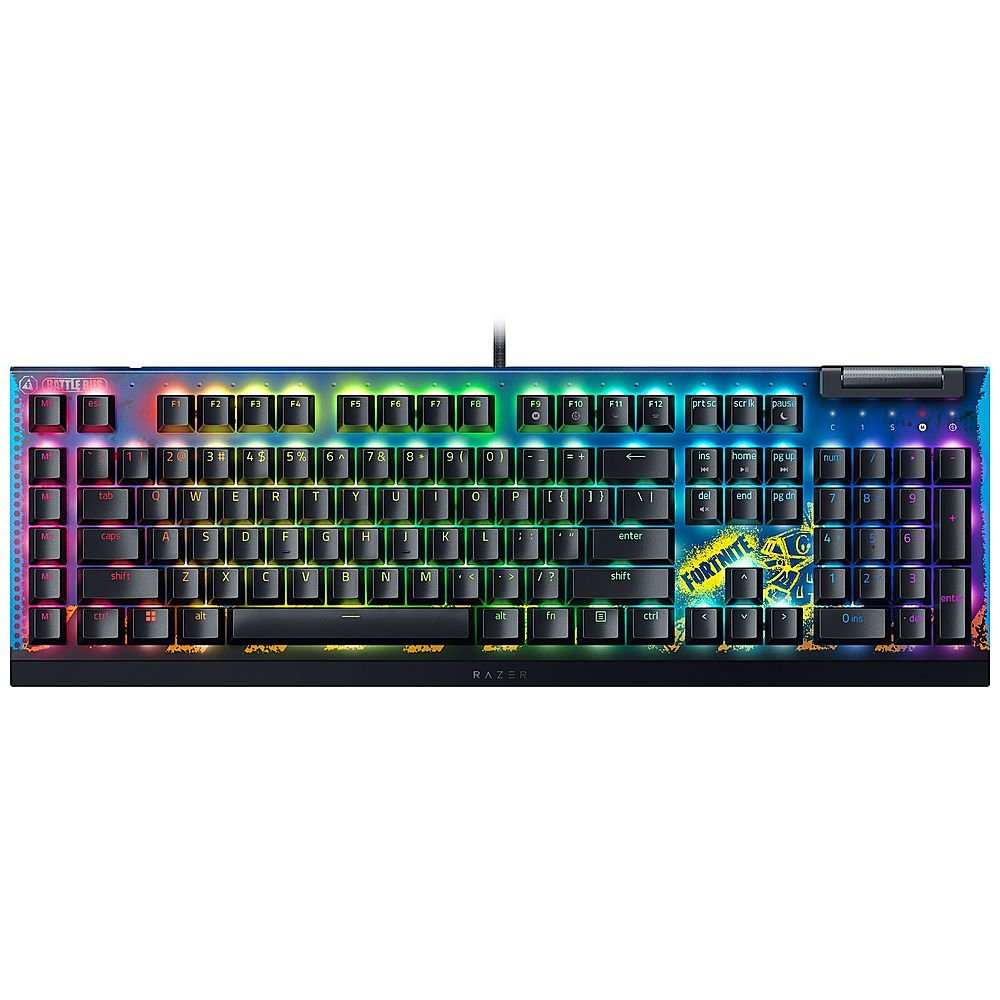 Razer BLACKWIDOW V4 X FORTNITE + SKIN - RGB Gaming Mechanical Keyboard - Macro Keys - Yellow Linear - Razer 1.28.80.11.144