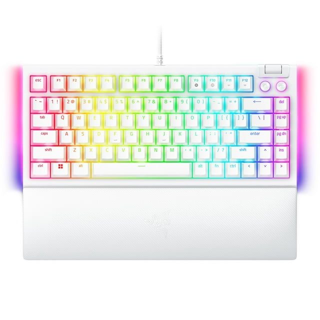 Razer BLACKWIDOW V4 75% WHITE - Mechanical RGB Gaming Keyboard - Hot-Swappable - Orange Tactile Swit - Razer 1.28.80.11.145