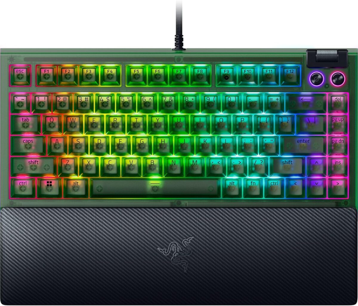 Razer BLACKWIDOW V4 75% Phantom Ed. - Mechanical - RGB - Hot-Swappable - Orange Tactile Switches - Razer 1.28.80.11.151