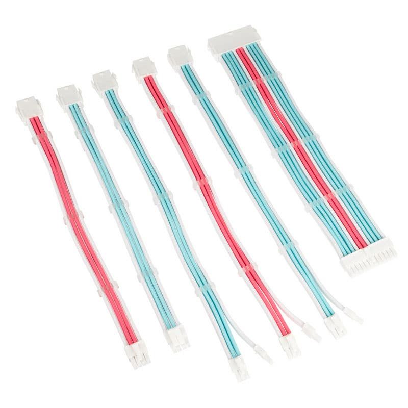 Kolink Core Adept Braided Cable Extension Kit – Brilliant White/Neon Blue/Pure Pink - Pro GamersWare 2.35.63.00.073
