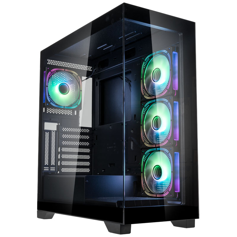 Kolink Unity Peak ARGB Midi Tower Showcase - Black ATX 400mm clearance with 4 ARGB Fans - Pro GamersWare 2.35.63.00.075