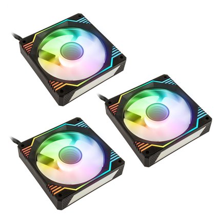 Kolink Umbra X 120mm ARGB High Performance PWM Fan Triple Pack - Black - LIAN LI 2.35.63.00.090