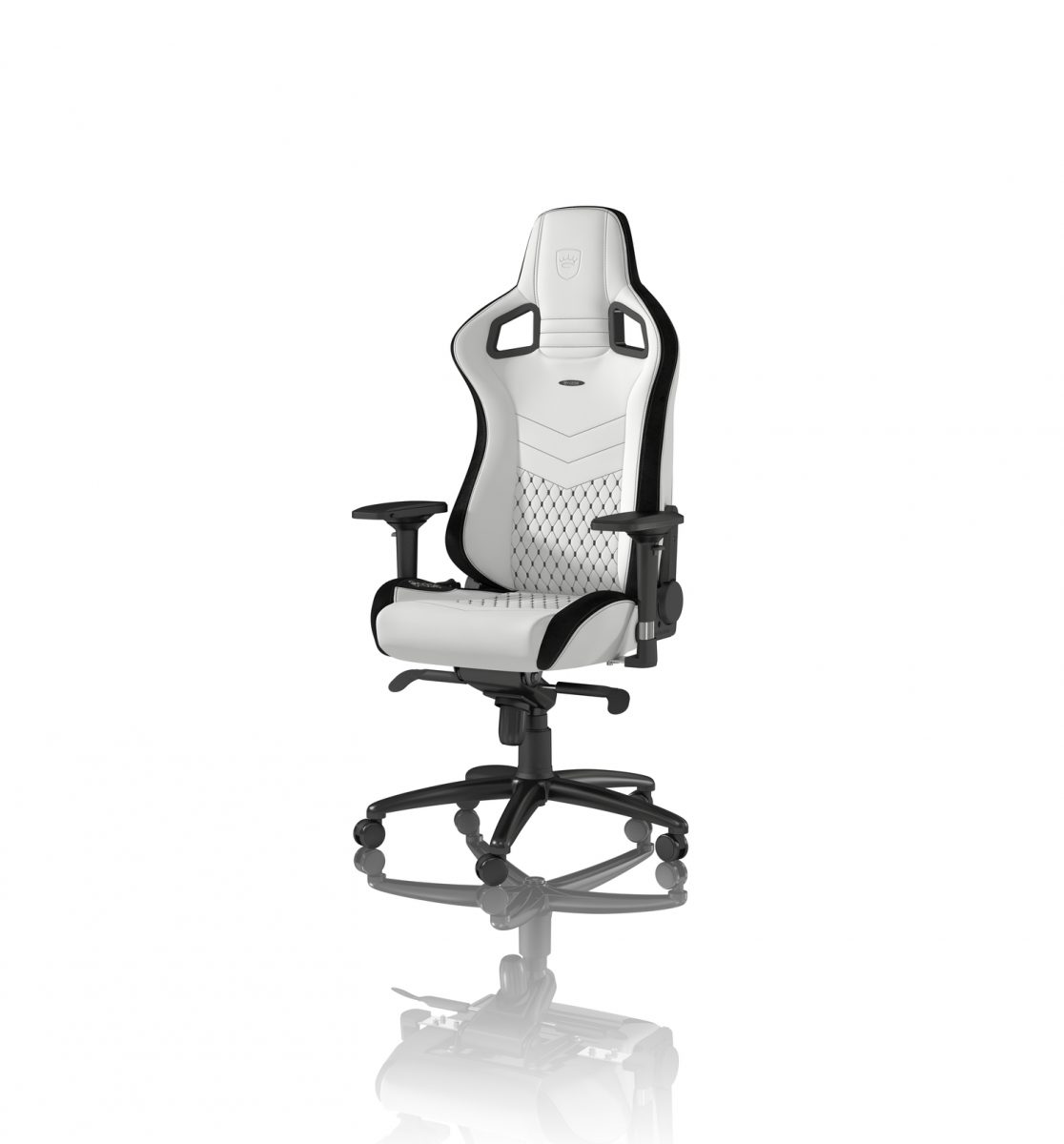 noblechairs EPIC Gaming Chair Breathable, 4D armrests, 60mm casters - black/white - CASEKING 2.35.63.01.004