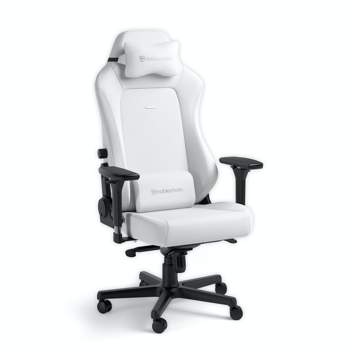 noblechairs HERO Gaming Chair - high-tech German Faux Leather, 150kg - White Edition - CASEKING 2.35.63.01.009