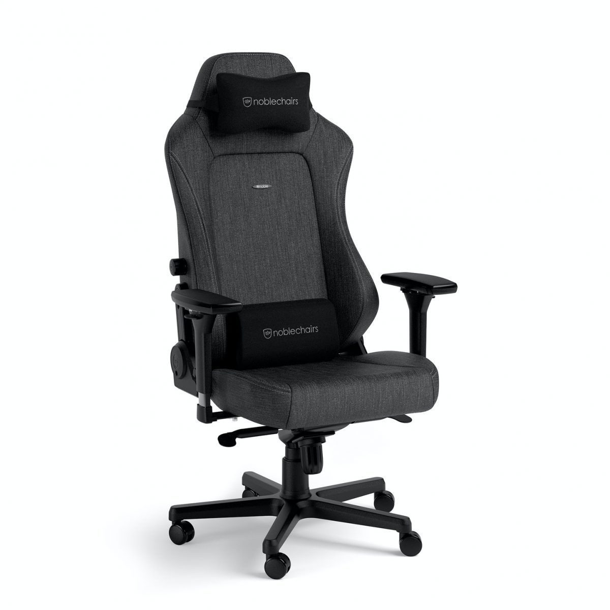 noblechairs HERO Gaming Chair - Fabric Breathable, steel armrests,  60mm casters, 150kg - Anthracite - CASEKING 2.35.63.01.013