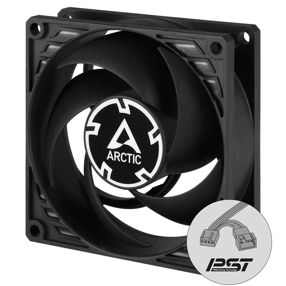 ARCTIC P8 PWM PST Case Fan - 80mm case fan with PWM control and PST cable - Arctic 2.35.64.00.110