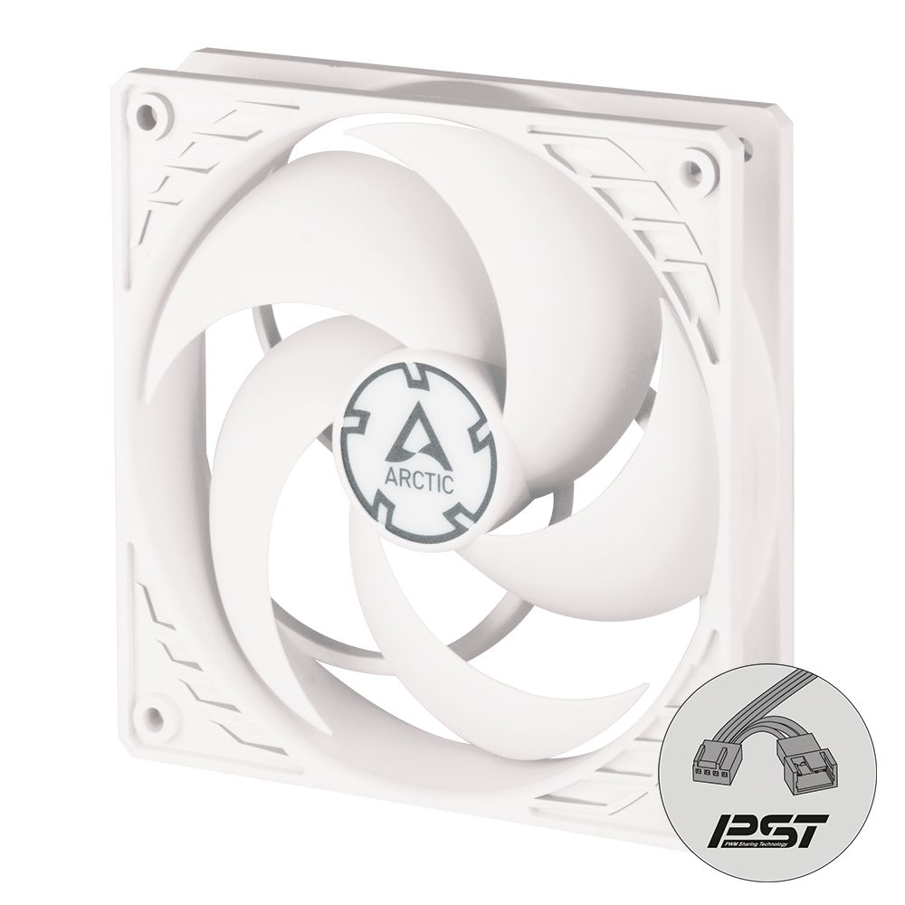 ARCTIC P12 PWM PST – 120mm Pressure optimized case fan | PWM controlled speed with PST - White color - Arctic 2.35.64.00.111