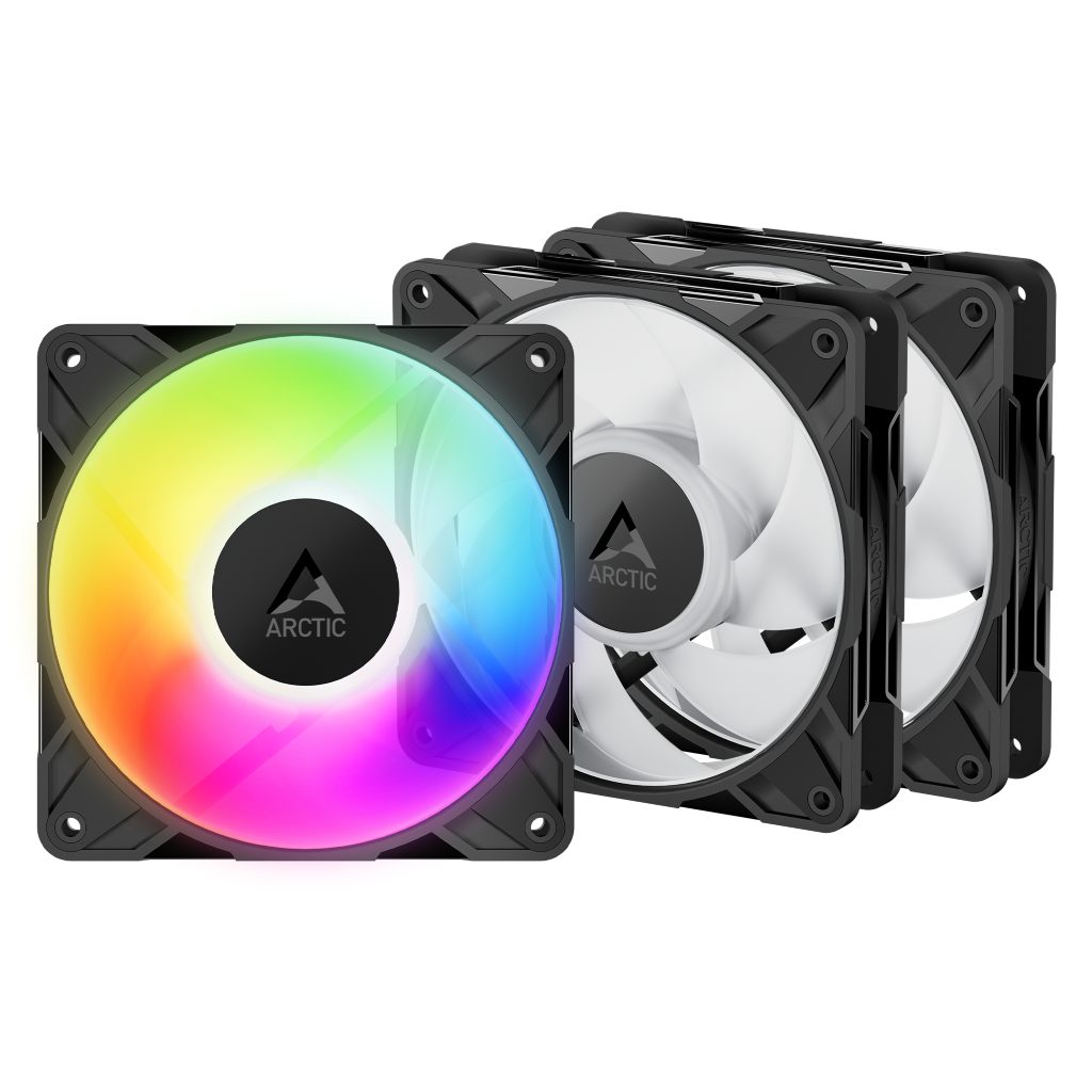 Arctic P12 Pro A-RGB - 3 Pack  Black REVERSE - PWM 120mm Case Fan Value Pack - max 3000 RPM - Arctic 2.35.64.00.163