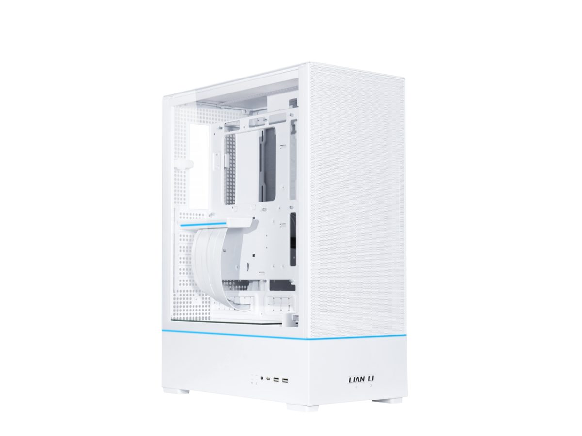 Lian Li SUP01 White - 45Lt Minimal Footprint Case for Vertical GPU aRGB Strips w. 3x 120mm Fans - LIAN LI 2.35.65.00.041