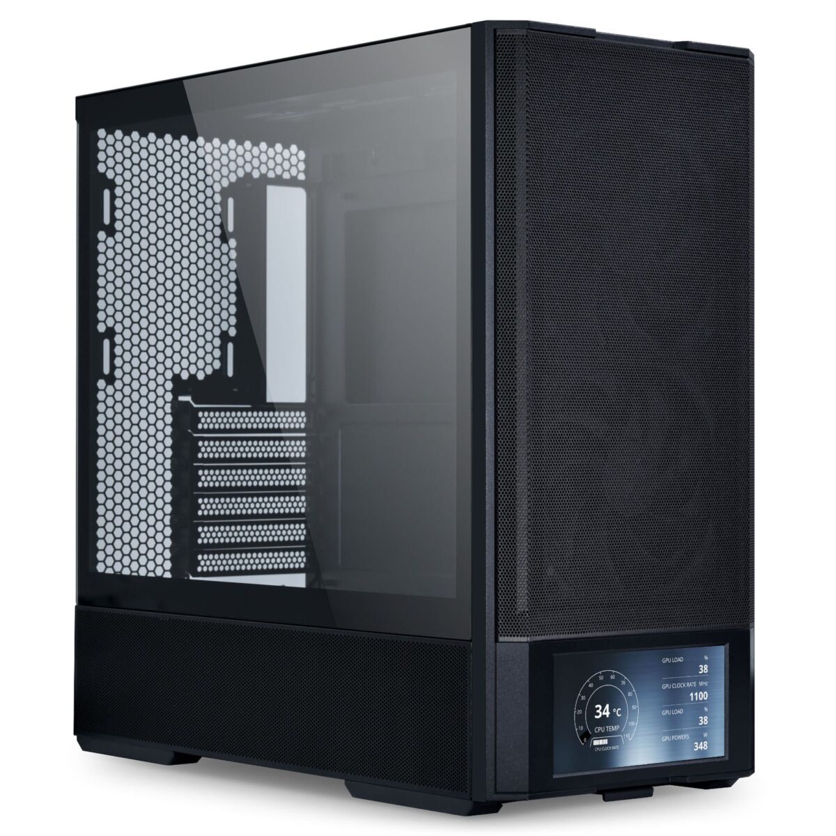Lian Li LANCOOL 207 DIGITAL Black - 6" LCD Screen - ATX PC Case (4 FANS) 2 x 140mm & 2 x 120mm PWM - LIAN LI 2.35.65.00.050