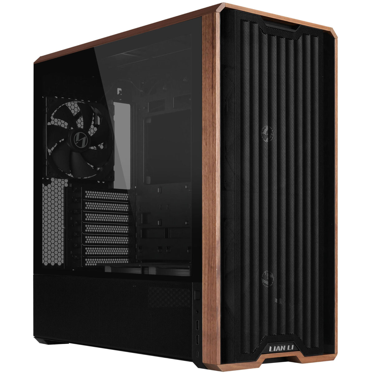 Lian Li LANCOOL 217 Black - Wood Accent - ATX PC Case (5 FANS) 2 x 170mm, 1 x 140mm & 2 x 120mm PWM - LIAN LI 2.35.65.00.051