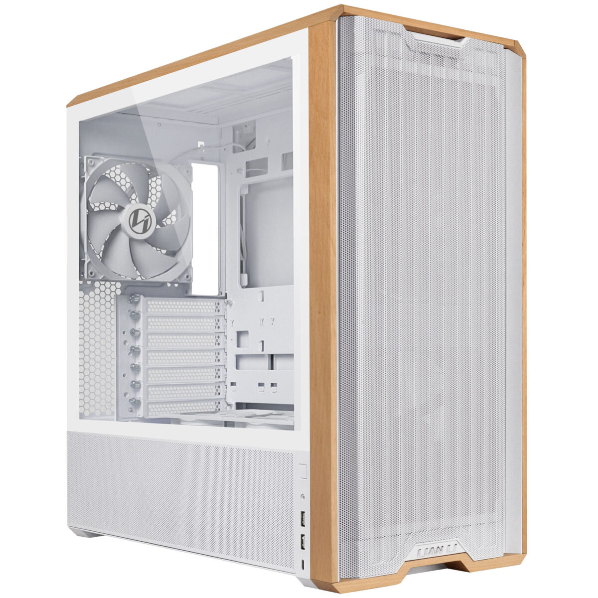 Lian Li LANCOOL 217 White - Wood Accent - ATX PC Case (5 FANS) 2 x 170mm, 1 x 140mm & 2 x 120mm PWM - LIAN LI 2.35.65.00.052