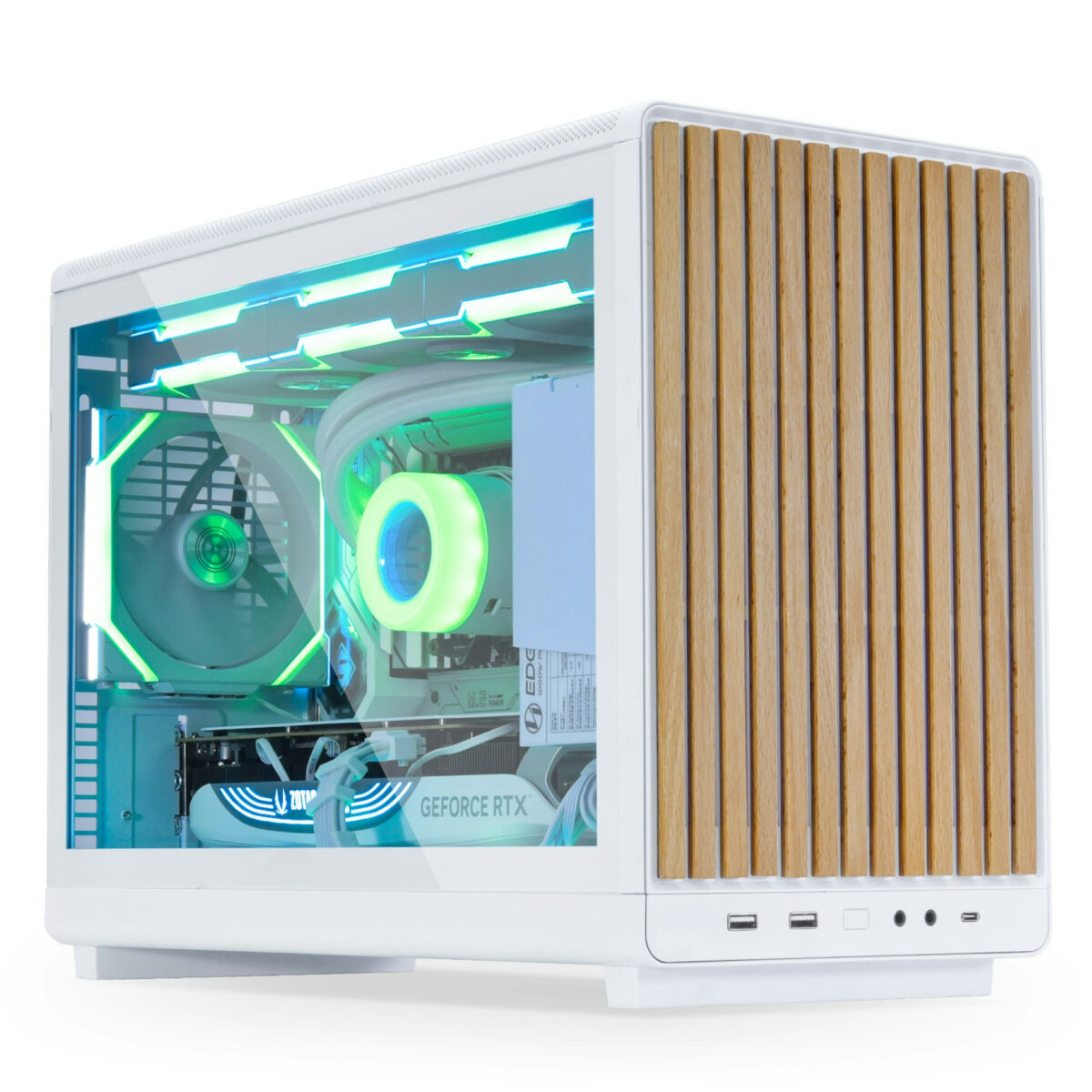 Lian Li DAN Case A3 Wood White - Glass Side Panel - M-ATX All Mesh Steel-Fabric PC Case from Daniel - LIAN LI 2.35.65.00.054