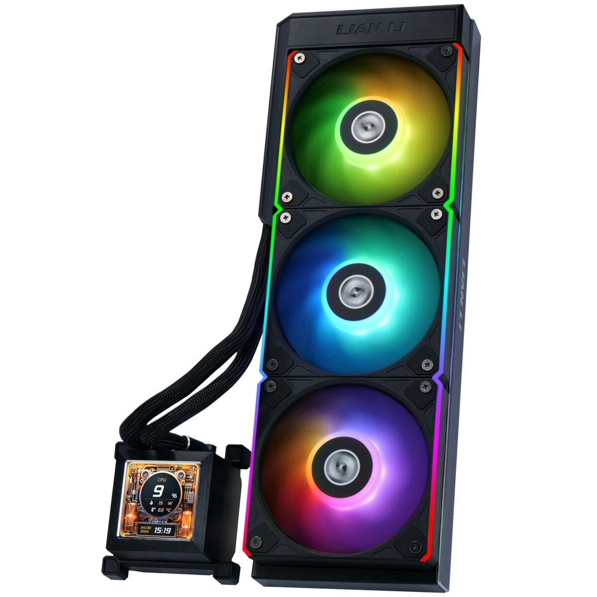 Lian Li HydroShift LCD 360 RGB fan Black  - AIO GPU Liquid Cooler  with ARGB Fans - LIAN LI 2.35.65.01.084