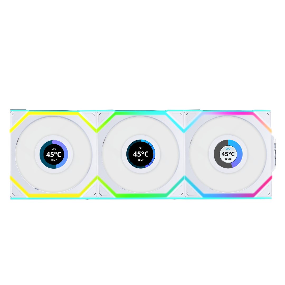 Lian Li UNIFAN SL Wireless LCD 120 -3PCS White (Triple pack include Controller) - Case Fan - LIAN LI 2.35.65.01.107