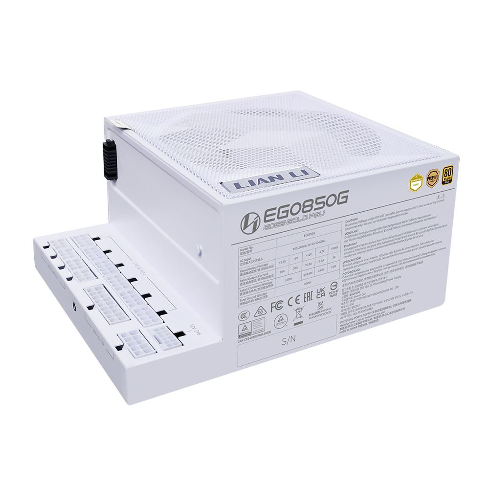 Lian Li Edge 850W White 80+ Gold, Fully Modular ATX PSU - LIAN LI 2.35.65.02.015