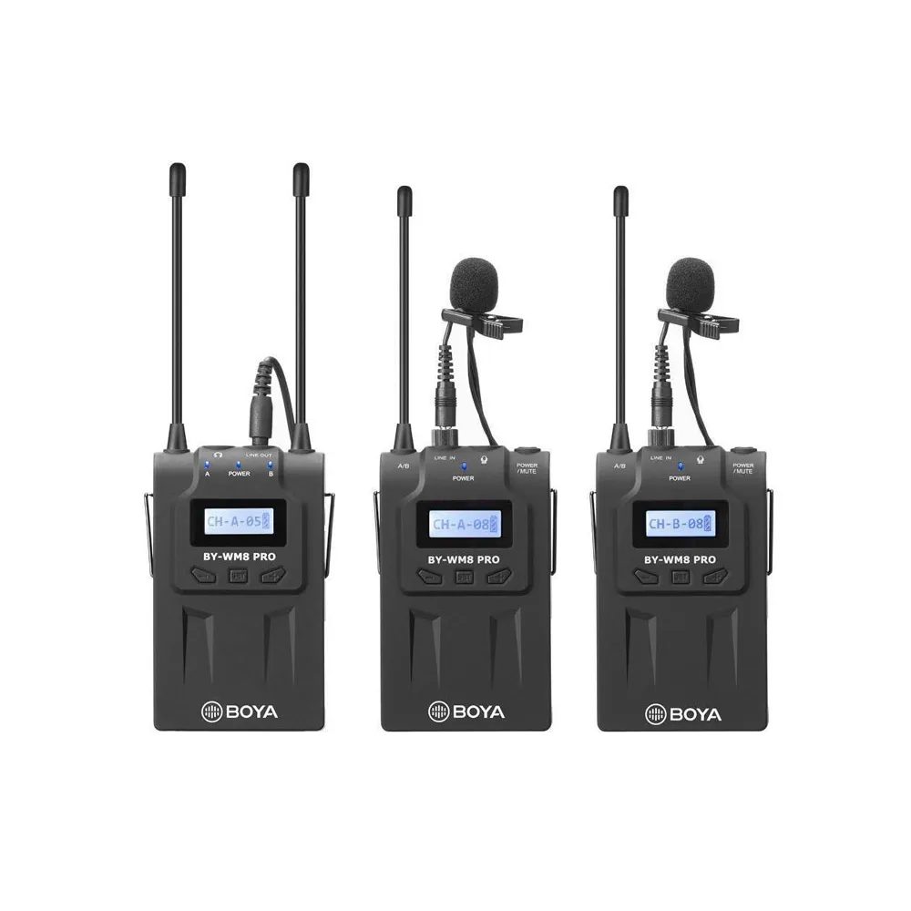 BOYA BY-WM8 pro-K2 wireless mic UHF Wireless mic 1+2 (2 transmitters, two person vlog) - BOYA 2.35.70.01.009