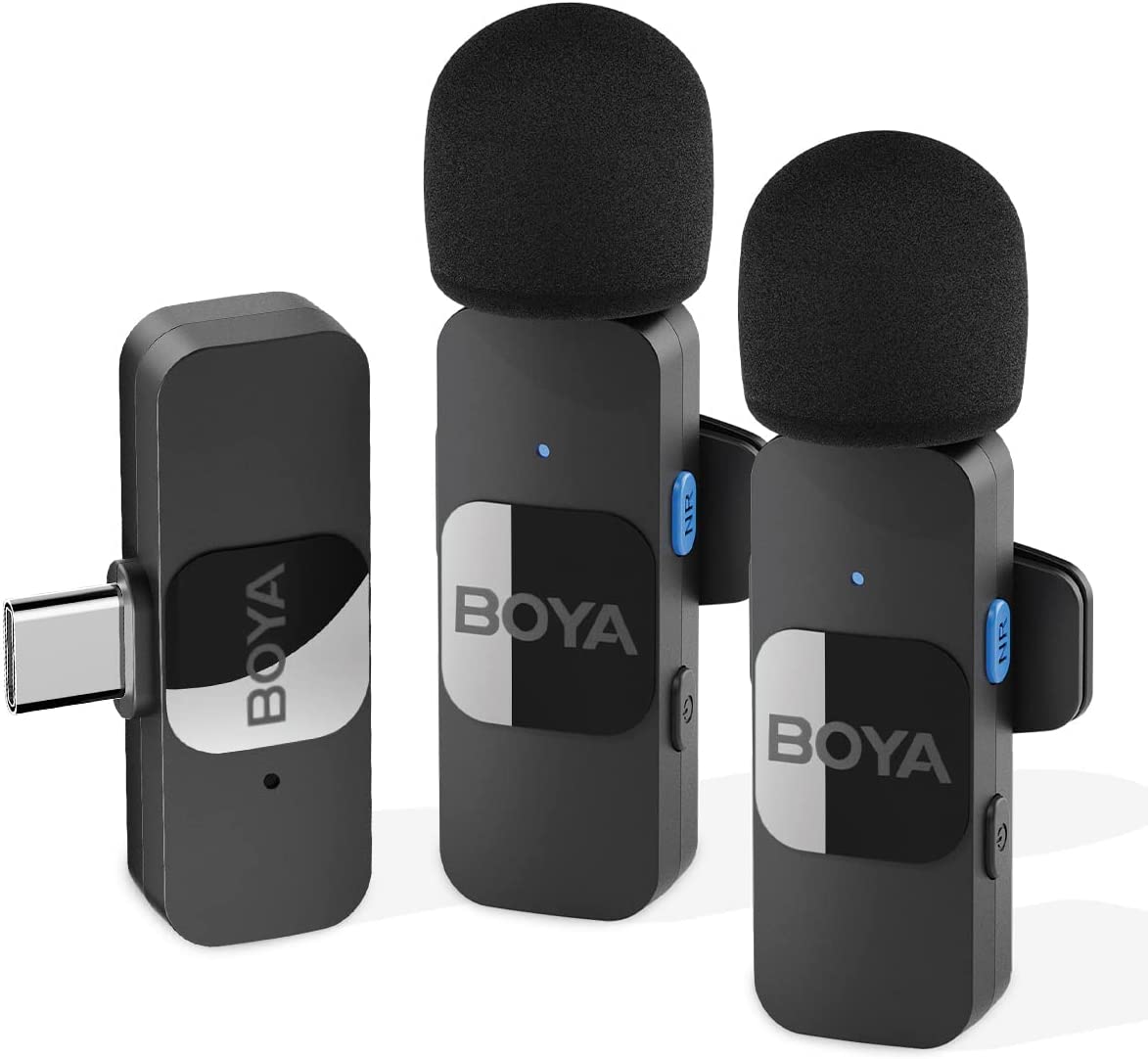 BOYA BY-V20 Wireless 2-person Lavalier Microphone for Android Mini Lapel USB-C connection - BOYA 2.35.70.01.019