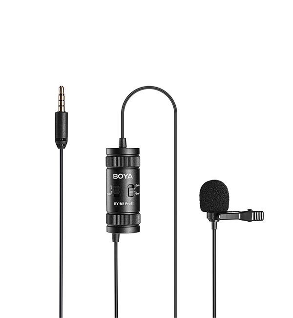 BOYA BY-M1 Pro II wired mic Professional lavalier mic - jack 6m cable Camera Smartphone Tablet - BOYA 2.35.70.02.021