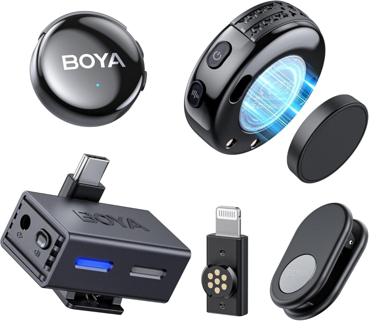 BOYALINK 3 - Type-C & 3,5mm AI-Powered Button Wireless Microphone 2 TX + 1 RX no Case - BOYA 2.35.70.02.033