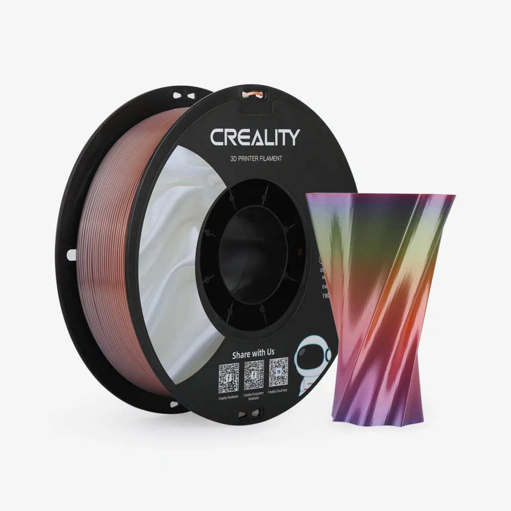 CREALITY CR-PLA Silk Rainbow, 3D Printer Filament Glossy, 1 kg Spool,1.75 mm (3301120003) - CREALITY 2.35.71.01.005