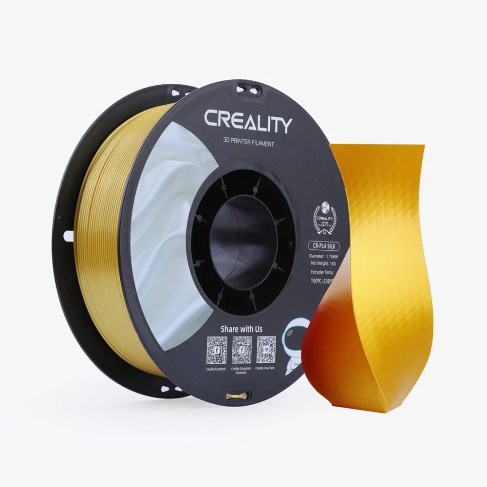 CREALITY CR-PLA Silk Golden, 3D Printer Filament Glossy, 1 kg Spool,1.75 mm (3301120001) - CREALITY 2.35.71.01.011
