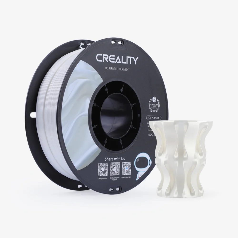 CREALITY CR-PLA Silk White, 3D Printer Filament Glossy, 1 kg Spool,1.75 mm (3301120004) - CREALITY 2.35.71.01.015