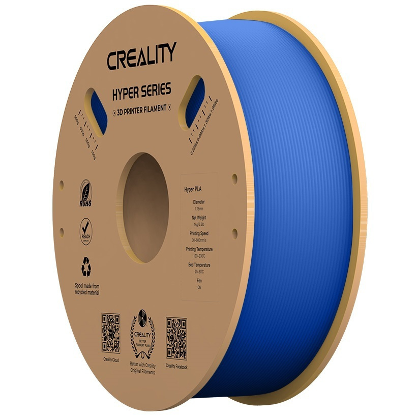 Creality Hyper PLA Blue 3D Printer Filament, High Speed, 1 kg Spool1.75 - CREALITY 2.35.71.01.031