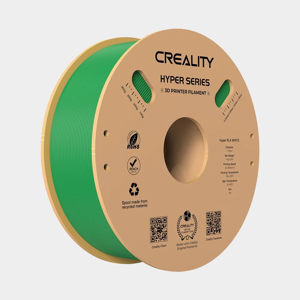 Creality Hyper PLA Green 3D Printer Filament, High Speed, 1 kg Spool1.75 - CREALITY 2.35.71.01.036