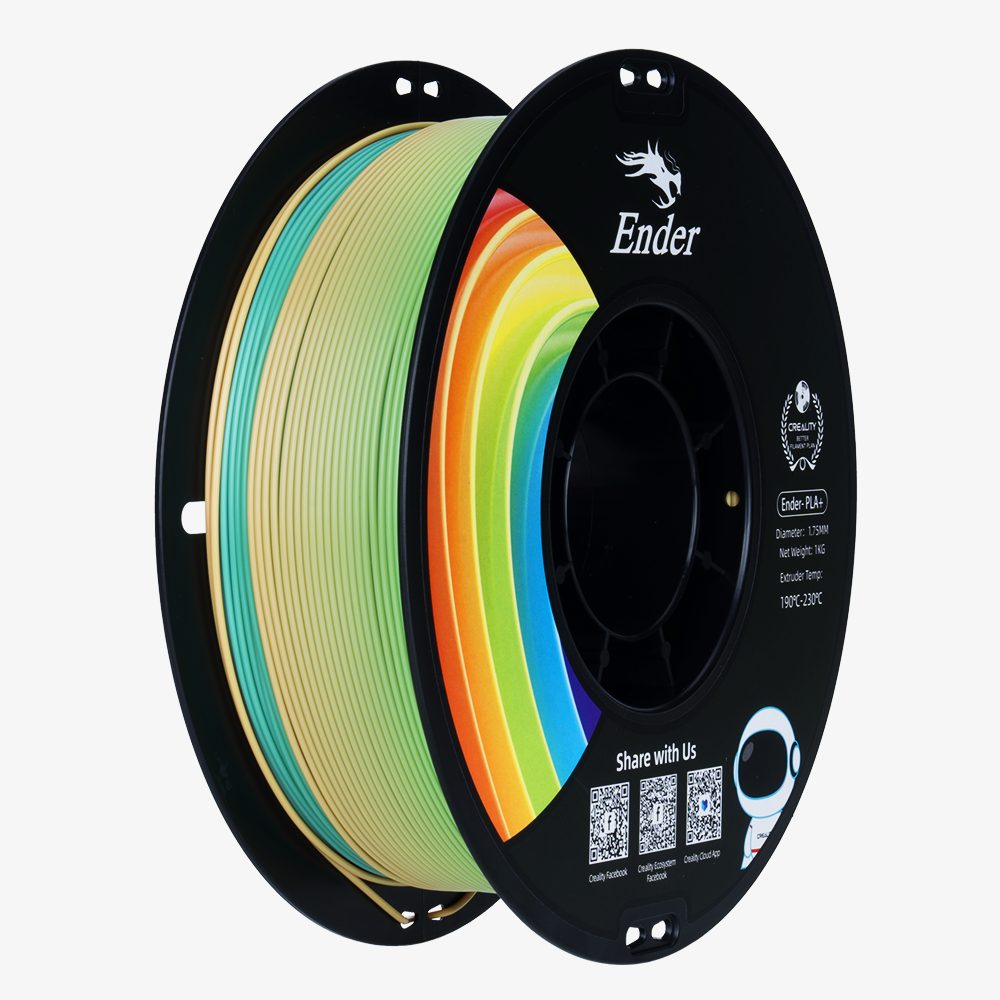 Creality EN-PLA+ Rainbow Ender 3D Printer Filament Strength 34MPA Bend 77MPa 1 kg Spool1.75 33010103 - CREALITY 2.35.71.01.046