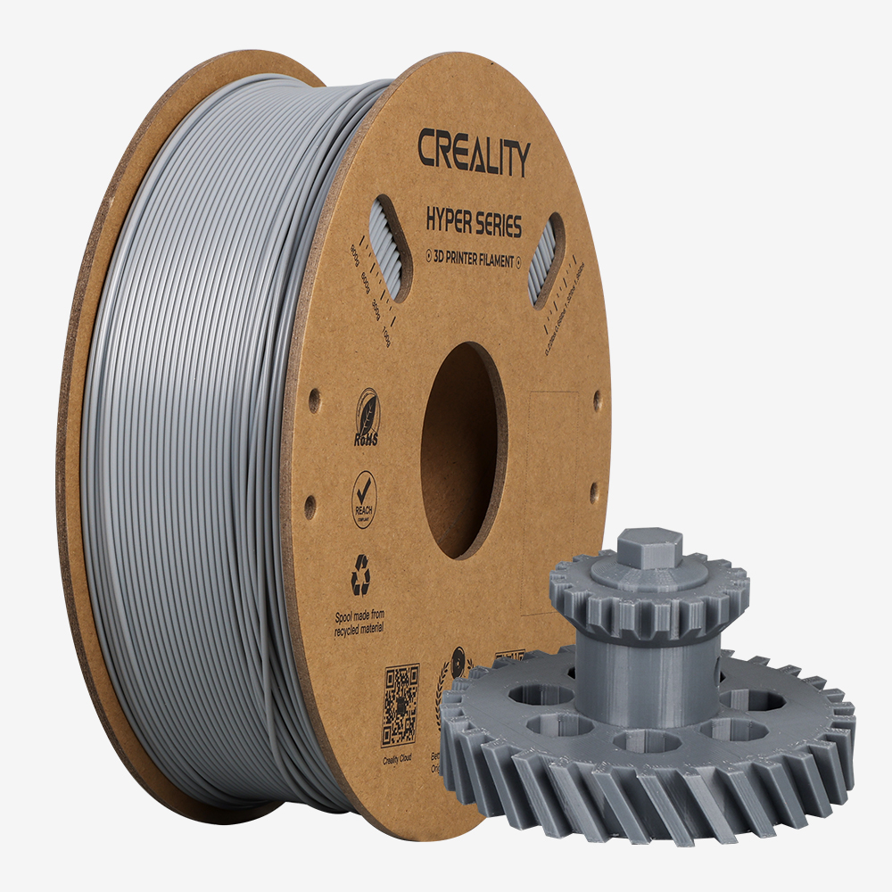 Creality Hyper ABS Grey 3D Printer Filament, High Speed high fluidity, 1 kg Spool1.75 gray - CREALITY 2.35.71.01.053