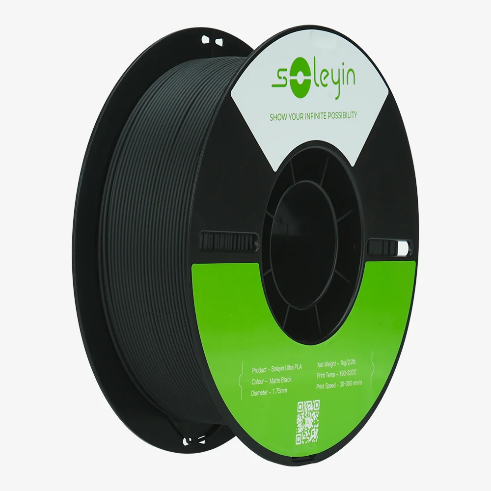 Creality Soleyin Ultra PLA matte black 3D Printer Filament  1 kg Spool,1.75 mm - CREALITY 2.35.71.01.113