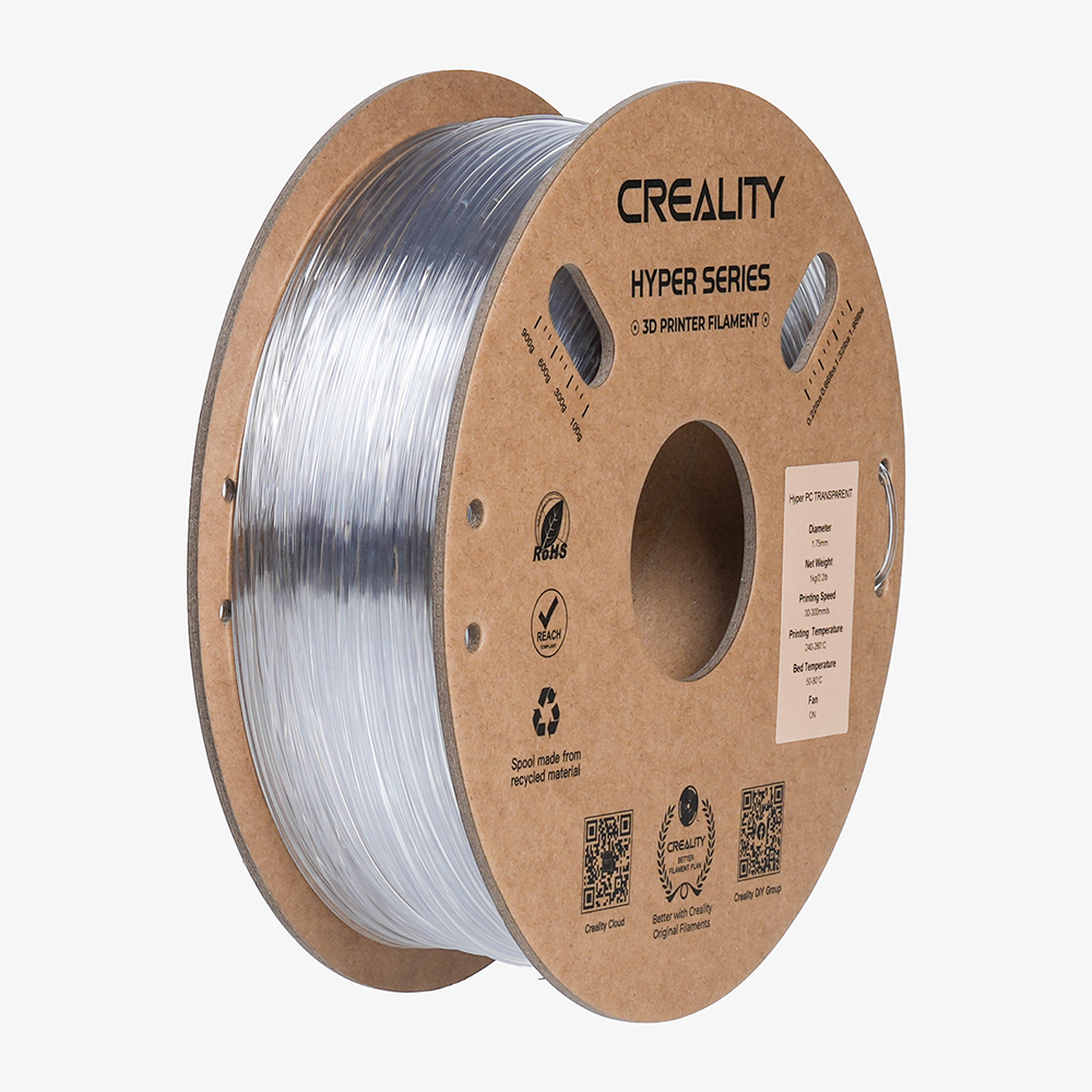 Creality Hyper PC Transparent 3D Printer Filament Crystal Clear Finish 1.75mm 1KG - CREALITY 2.35.71.01.127