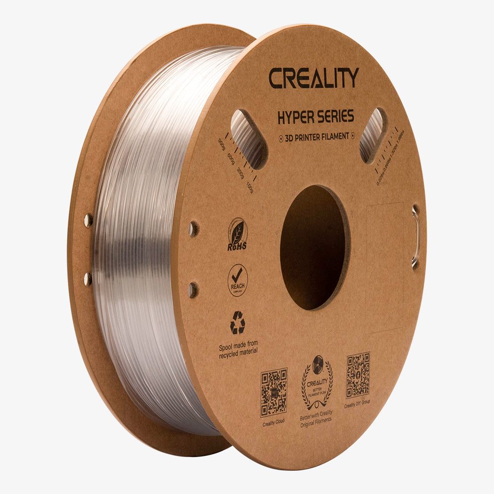 Creality Hyper-PETG Transparent 3D Printer Filament, fast print, chemical sunlight resist. 1kg 1.75 - CREALITY 2.35.71.01.128