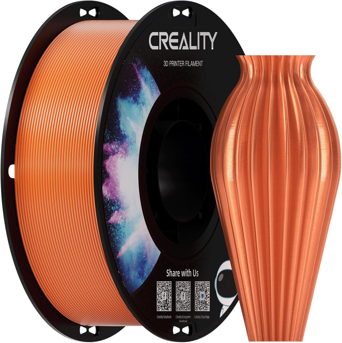 Creality CR-PETG Orange 3D Printer Filament, Hard Glossy, Tensile Str. 49MPA, 1 kg Spool1.77 - CREALITY 2.35.71.01.135