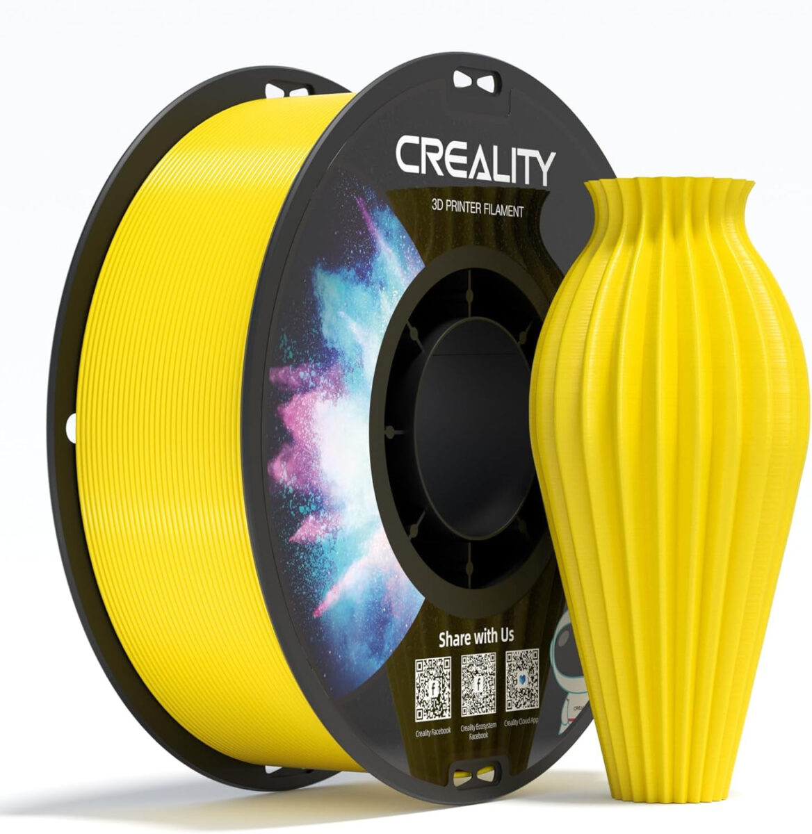 Creality CR-PETG Yellow 3D Printer Filament, Hard Glossy, Tensile Str. 49MPA, 1 kg Spool1.80 - CREALITY 2.35.71.01.138