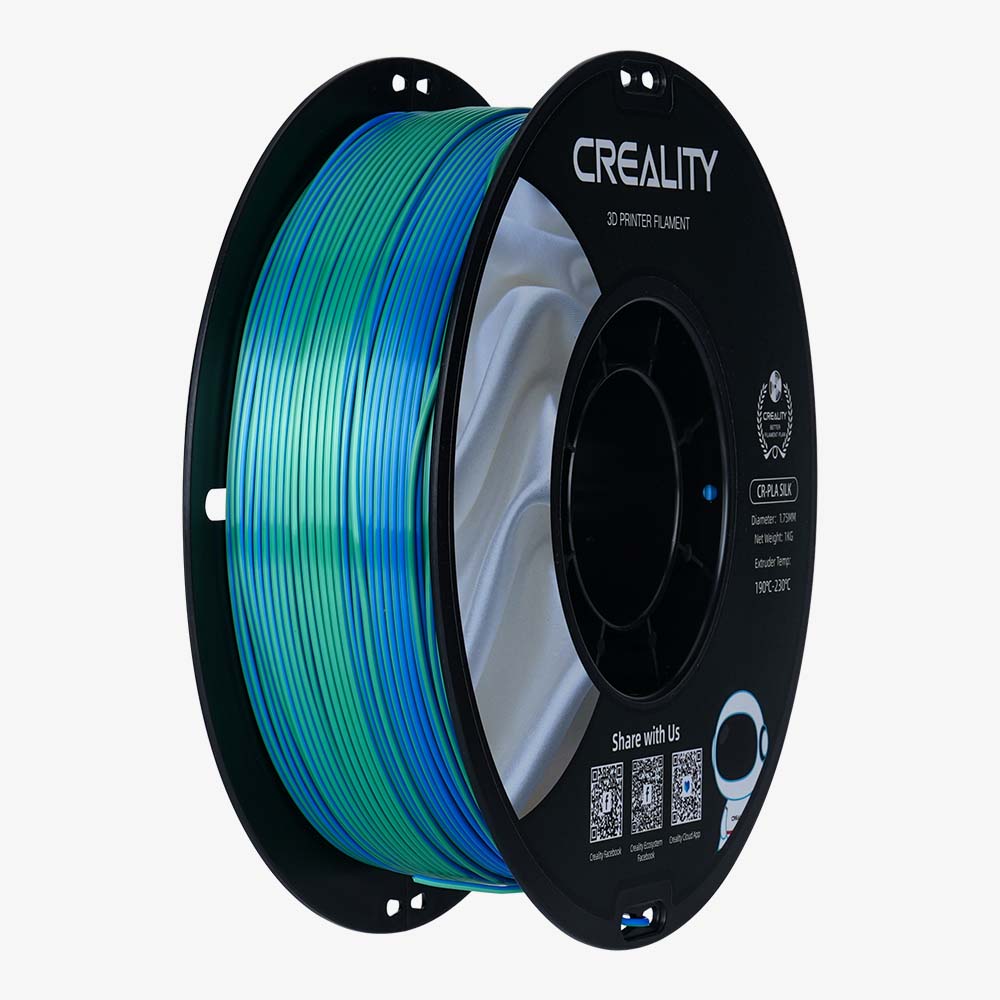CREALITY CR-PLA Silk Blue-Green, 3D Printer Filament Glossy, 1 kg Spool,1.75 mm - CREALITY 2.35.71.01.141