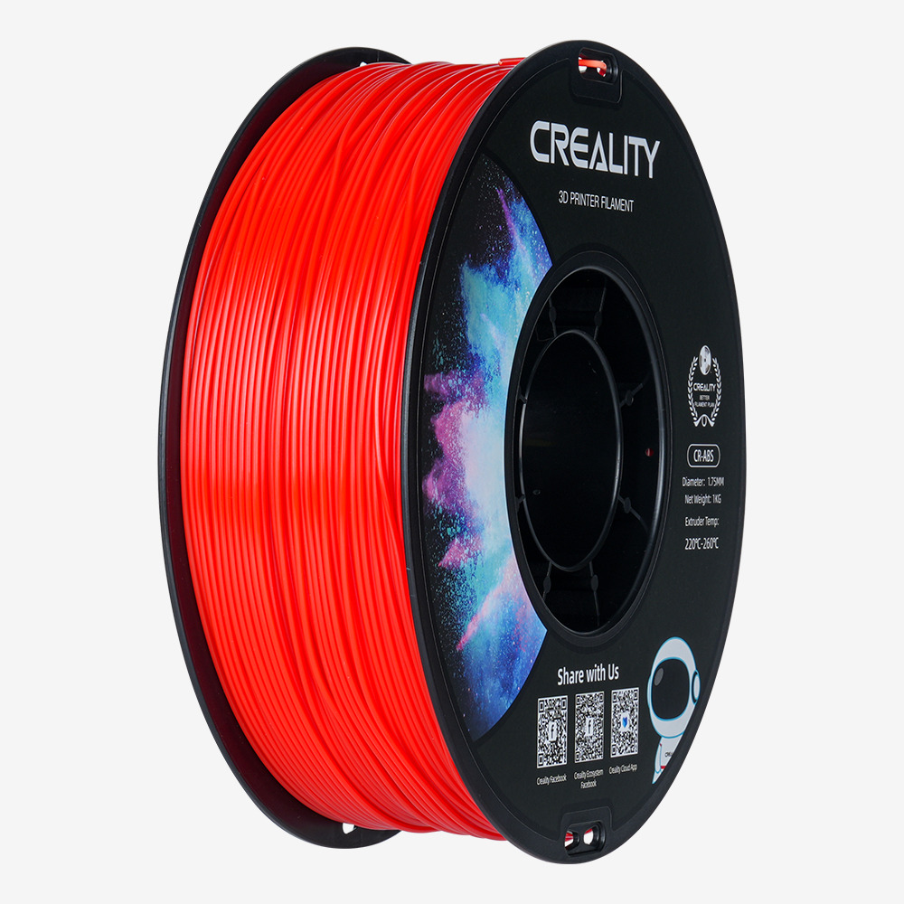 Creality CR-ABS Red 3D Printer Filament, Large Object Stability, Tensile Str. 43MPA, 1 kg Spool1.75 - CREALITY 2.35.71.01.174