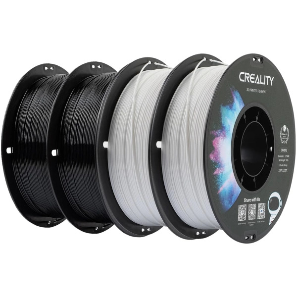 Creality CR-PETG Value Pack 4kg - 2x Black & 2x White 3D Printer Filament - CREALITY 2.35.71.01.205