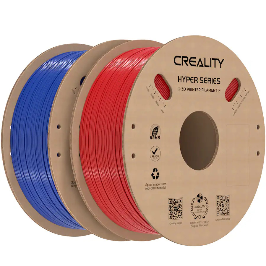 Creality Hyper-PETG Value Pack 2kg Red & Blue 3D Printer Filament, fast print, 2kg 1.77 - CREALITY 2.35.71.01.210