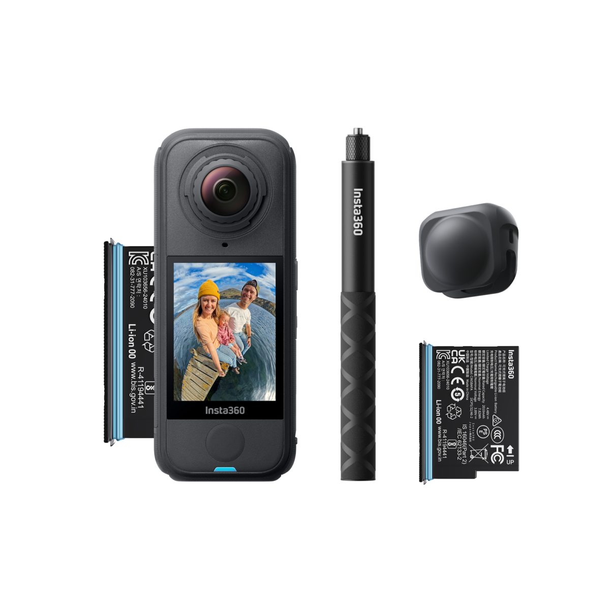 Insta360 X4 Air Starter Bundle - Lightweight 8K 360 AI ActionCam Selfie stick, 2x battery, lens cap - Insta360 2.35.72.00.038