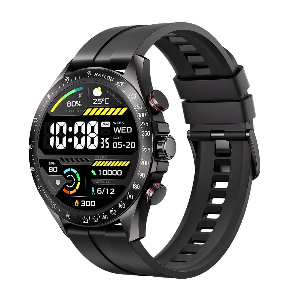 Haylou Solar Pro Black -  Call Watch 1,43 AMOLED 466x466 20d 100 faces BT5.3 IPX8 Waterproof - HAYLOU 2.35.73.01.009