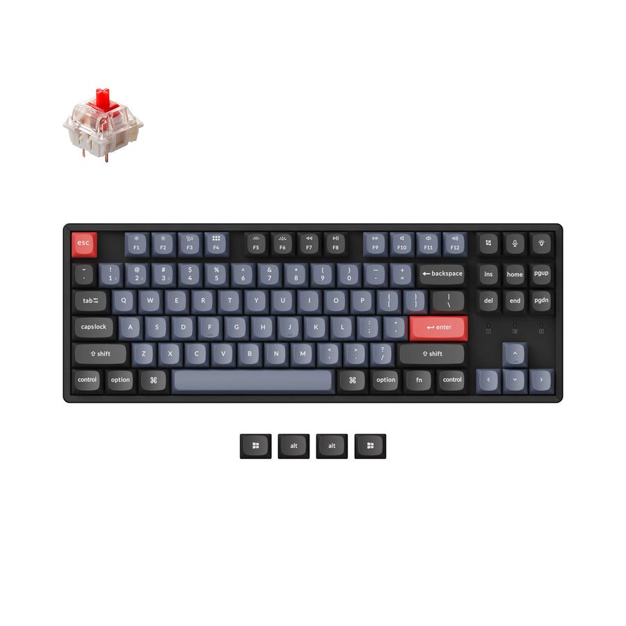 Keychron K8 Pro (K8P-J1) QMK/VIA Wireless Mechanical Keyboard-Red Switch (Hot-Swappable) US Layout - Keychron 2.35.74.00.011