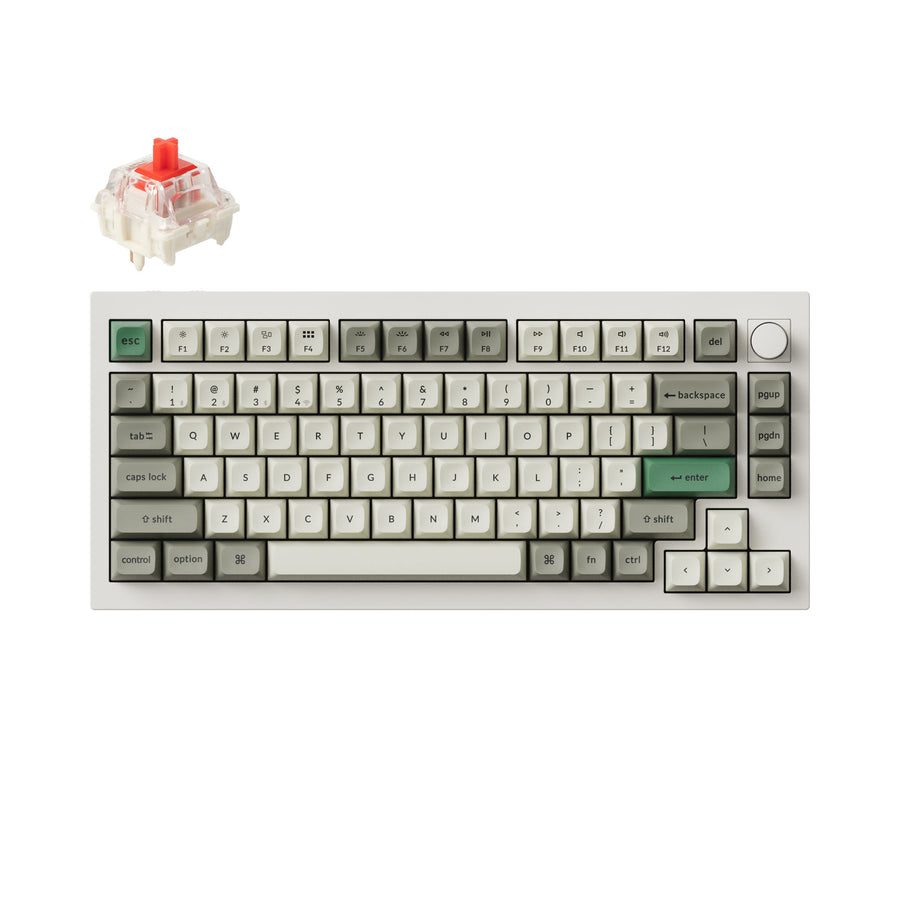 Keychron Q1 Max (Q1M-P1) QMK/VIA Wireless Custom Mechanical Keyboard-Red Switch-Shell White US Layou - Keychron 2.35.74.00.012