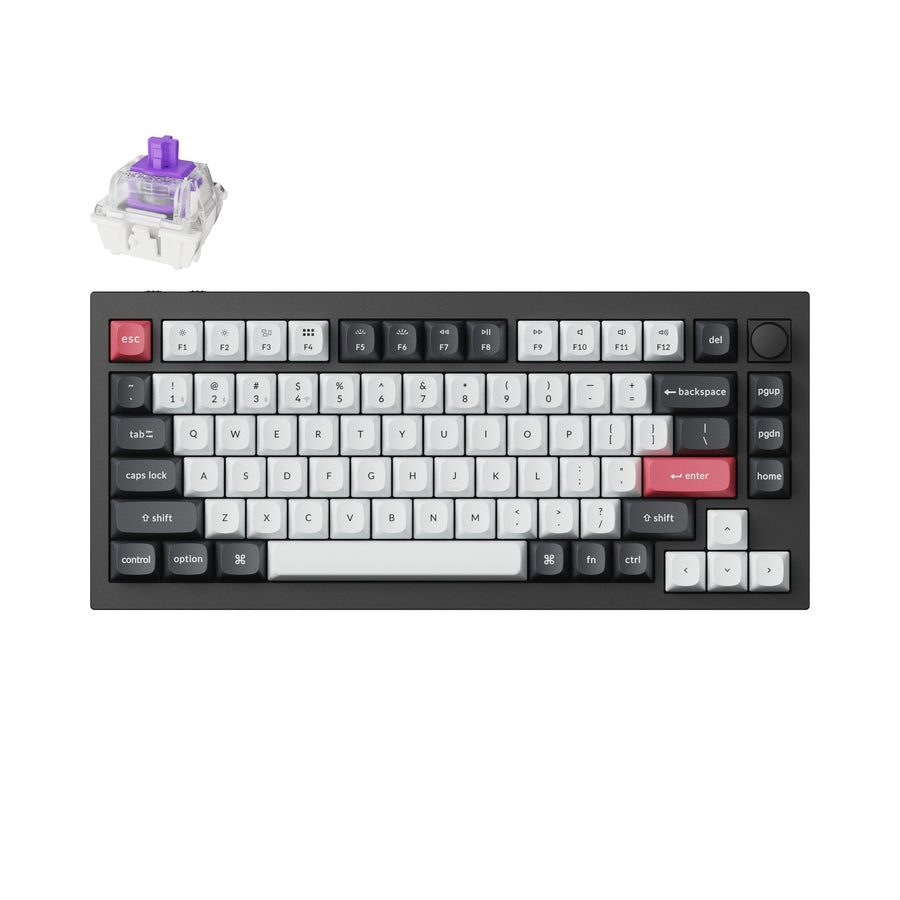 Keychron Q1 HE (Q1H-M1) QMK Wireless Custom Hall Effect Keyboard Purple Switch US Layout - Keychron 2.35.74.00.020