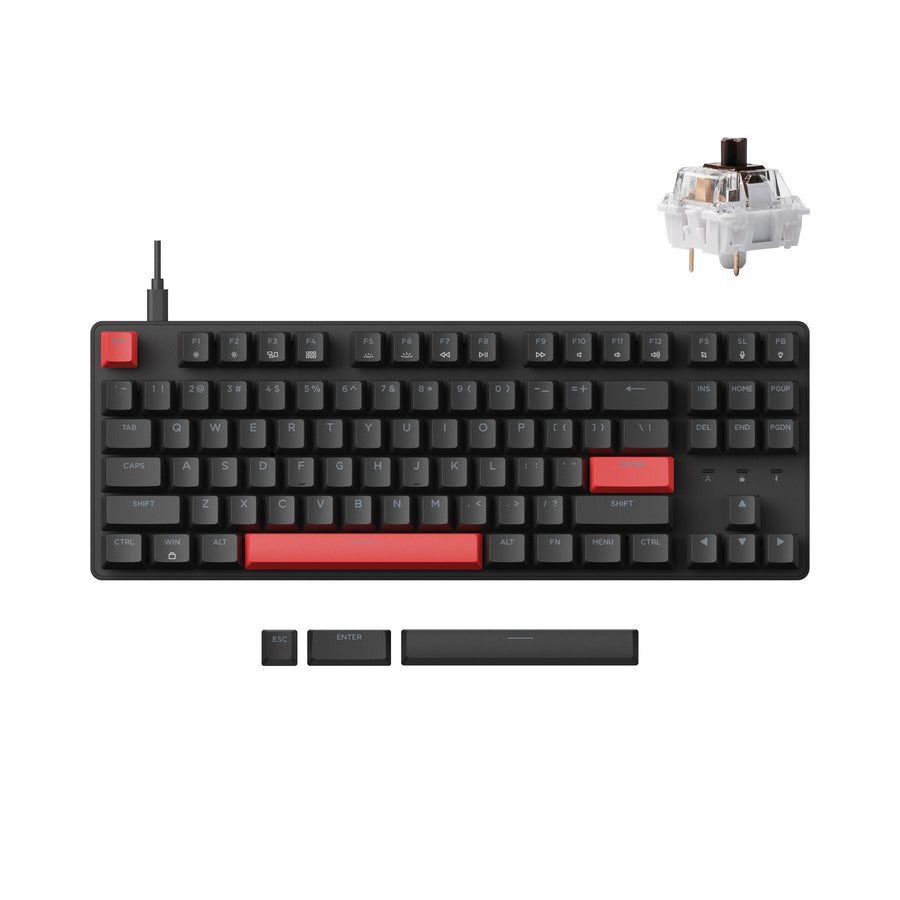 Lemokey X1 QMK/VIA (X1-A3) Wired 80% Mechanical Keyboard - Brown Switch US Layout - Keychron 2.35.74.00.036